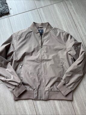 H&M Men's Taupe Lightweight Bomber Jacket
